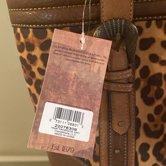 Justin Boots Women's Leopard Print Purse Concealed Carry. NWT. Inside Pockets - Picture 5 of 9